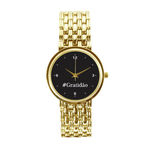 Ficha técnica e caractérísticas do produto Relógio Feminino Dourado #gratidão 3330