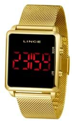 Relógio Feminino Dourado Led Lince Mdg4596L-Pxkx