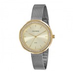 Ficha técnica e caractérísticas do produto Relogio Feminino Dourado Mondaine Pulseira Prata 53668LPMVB