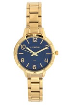 Ficha técnica e caractérísticas do produto Relogio Feminino Dourado Pequeno com Fundo Azul LRG4503L D2K - Lince