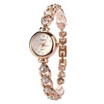 Relógio Feminino Dourado Quartz Pulseira com Pedras e Strass - Lvpai