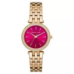 Ficha técnica e caractérísticas do produto Relogio Feminino Dourado Rosa Slim Pequeno 33MM