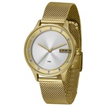 Ficha técnica e caractérísticas do produto Relogio Feminino Dourado Sem Numero Pulseira Mesh Lince