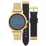 Ficha técnica e caractérísticas do produto Relógio Feminino Euro Aço Dourado Troca Pulseira Silicone Preto EUBJ3407AA/T4P