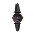 Relógio Feminino Fossil Carlie Mini ES4650/0PN 28mm Couro Preto