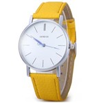 Ficha técnica e caractérísticas do produto Relógio Feminino Geneva com Pulseira de Couro (Amarelo)