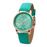 Relogio Feminino Geneva Couro Importado Utra Fashion Verde