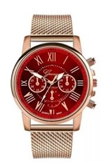 Ficha técnica e caractérísticas do produto Relógio Feminino Geneva Quartzo Luxo Vermelho
