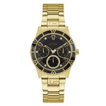 Ficha técnica e caractérísticas do produto Relógio Feminino Guess Aço Dourado e Mostrador Preto 92719LPGSDA5 Multifunção