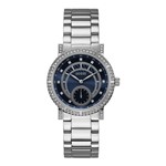 Relógio Feminino Guess Aço Prata, Mostrador Azul e Acabamento em Cristais 92683L0GDNA1 Multifunção