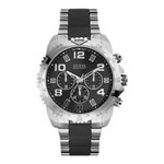 Ficha técnica e caractérísticas do produto Relógio Feminino Guess Black And Silver-Tone Masculine Textured Watch