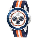 Ficha técnica e caractérísticas do produto Relógio Feminino Guess Blue, Orange And Silver-Tone Masculine Racing Watch