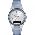 Ficha técnica e caractérísticas do produto Relógio Feminino Guess Connect Smartwatch (azul) Modelo C0002m5 Pulseira em Couro