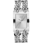 Ficha técnica e caractérísticas do produto Relógio Feminino Guess Silver-Tone Chain-Link Watch