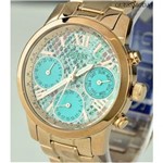 Ficha técnica e caractérísticas do produto Relógio Feminino Guess Turquoise And Rose Tom Ouro Dourado Feminino Classic Sport Watch