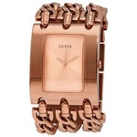 Ficha técnica e caractérísticas do produto Relógio Feminino Heavy Metal Quartz Rose Gold Dial Guess