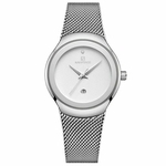 Ficha técnica e caractérísticas do produto Relógio Feminino Inox Casual Pulseira Aço 30m - Prata