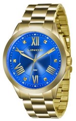 Ficha técnica e caractérísticas do produto Relógio Feminino Lince Dourado Fundo Azul Lrgj046l-a3kx