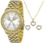 Ficha técnica e caractérísticas do produto Relógio Feminino Lince Dourado Kit Semijóia Lrg4370lk169s2kx