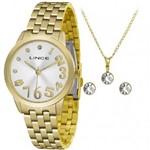 Relógio Feminino Lince Kit com Par de Brincos e Colar LRGH0106L KW65S2KX