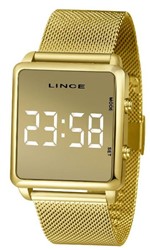Ficha técnica e caractérísticas do produto Relógio Feminino Lince LED Clássico Dourado