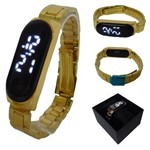 Relógio Feminino Masculino Led Digital Dourado Moda Quente 2020 Charmoso Elegante com Caixa - Seynoke