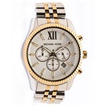 Ficha técnica e caractérísticas do produto Relogio Feminino Michael Kors Analogico - Mk8344/5Kn - Prata/Dourado