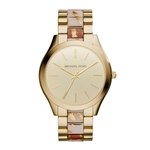 Ficha técnica e caractérísticas do produto Relógio Feminino Michael Kors MK4300 Slim Runway Goldton Stainless Steel 42mm