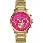 Ficha técnica e caractérísticas do produto Relógio Feminino Michael Kors MK5909 Bailey Pink Goldtone Chronograph Watch 44mm