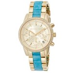 Ficha técnica e caractérísticas do produto Relógio Feminino Michael Kors MK6328/5DN Dourado Azul