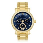 Relógio Feminino Phillip Kollin Bali Gold Blue Ref Zy28190a Dourado