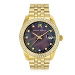 Relógio Feminino Phillip Kollin Malta Pearl ZY28074U Gold Black