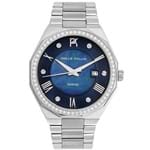 Ficha técnica e caractérísticas do produto Relógio Feminino Phillip Kollin St. Maarten Diamond Silver Blue Ref Zy28163