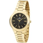 Ficha técnica e caractérísticas do produto Relógio Feminino Preto Dourado Pulseira Aço Champion CH22984U