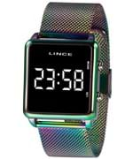 Relógio Feminino Quadrado Multicolor Led Lince Mdt4619L-Bxqx