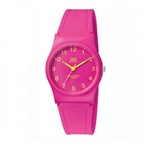 Relógio Feminino Rosa Ponteiros Amarelo Prova D'Agua +NF - Q&Q