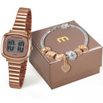 Ficha técnica e caractérísticas do produto Relógio feminino rosé mondaine kit pulseira 53717LPMVRE2K1