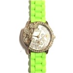 Relogio Feminino Rqmand Replica Floral C/ Pulseira Verde