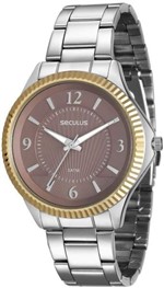 Relógio Feminino Seculus 20545L0SVNS3 Prata com Dourado