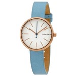 Relógio Feminino Skagen SKW2621/2BN Signatur Couro Azul 36mm de Diâmetro