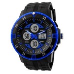 Ficha técnica e caractérísticas do produto Relógio Feminino Skmei Anadigi Esporte Azul Ad1046