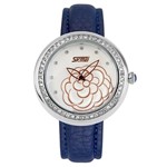 Ficha técnica e caractérísticas do produto Relógio Feminino Skmei Analógico 9087 Azul e Prata
