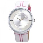 Relógio Feminino Skone Analógico Casual Branco/Rosa 9100