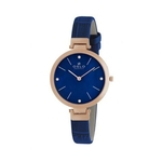 Relógio Feminino Slim Rose Oslo Com Fundo Azul Original