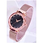 Ficha técnica e caractérísticas do produto Relógio Feminino Strass Pulseira Magnética Rose Gold