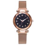 Relógio Feminino Universo Pulseira Magnética Rose