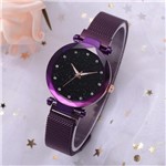 Ficha técnica e caractérísticas do produto Relógio Feminino Violeta Pulseira Magnética Malha de Aço - Horyums