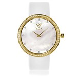 Relogio Feminino Vox Analogico Fashion Caixa Metal Dourado Madreperola Zirconias