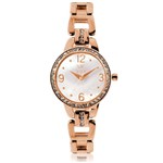 Relogio Feminino Vox Analogico Folhado Phoenix Caixa Aco Dourado Rose Detalhes Cristais Fundo Madreperola