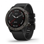 Ficha técnica e caractérísticas do produto Relógio Garmin Fenix 6X Sapphire-Carbono Cinza DLC Preta